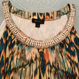 DRESS: Tribal print, full-length comfy dress will take you to any event.